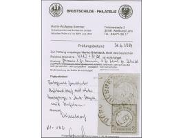 1872, großer Schild 2 Gr. ultramarin, farbfrisch und gut gezähnt, sauber mit Hufeisentempel “DÜSSELDORF () 72" auf Ganzsachen