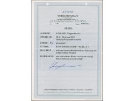 1921, Flugpost 80 pfennig auf 45 Centimes dunkelgrün/grauultramarin auf GC-Papier, farbfrisch und ausgabetypisch gezähnt, sau