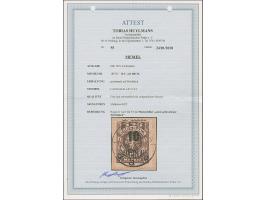 1923, Blockziffern 10 Cent auf 400 Markiu, mit Aufdruckfehler “linker Zierbalken zu ca. ¼ ausgebrochen”, farbfrisch und gut g