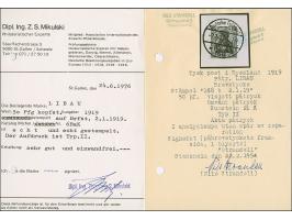 1919, Aufdrucktype II, violettblauer Aufdruck: Germania 50 Pfennig dunkelgraulila/schwarz, kopfstehender Aufdruck, farbfrisch