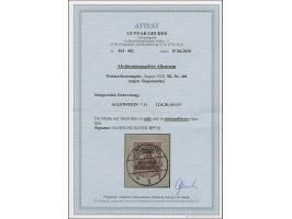 1920, Aufdruckausgabe Germania 15 Pfennig karminbraun, sogen. “Siegesmarke”, farbfrisch und gut gezähnt, sauber mit Stempel “