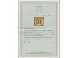 1852, 6 Kr. auf rosa, farbfrisch, rechts unten leicht berührt, sonst voll- bis breitrandig, ungebraucht mit frischem Original