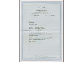 1950, Europarat 25 und 200 F., auf FDC von “SAARBRÜCKEN 3 8.8.50” nach Augsburg mit Ankunftsstempel, einwandfrei, Fotoattest 