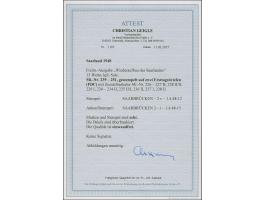 1948, Wiederaufbau des Saarlandes 10 C. – 50 Fr. kpl. auf zwei überfrankierten R-Ortbrief-FDC von „SAARBRÜCKEN 1.4.48“ je mit