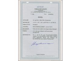 1923, Neue Währungsbezeichnung 10 Centu auf 25 &nbsp;Markiu, mit Urmarkenplattenfehler “letztes A von KLAIPEDA rechte unten v