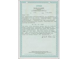 1921, 60 Pfennig auf 40 Centimes, waagerechter Dreierstreifen aus der linken unteren Bogenecke mit Druckdatum “R 102 32” sowi