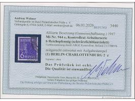 1946, Arbeiter 6 Pfg. schwärzlichblauviolett, gestempelt “BERLIN - CHARLOTTENBURG 2 z”, tadellos, eine gestempelt sehr selten