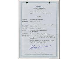 1923, 15 Centu auf 25 Mark, Unterrand-Viererblock von den Druckfeldern 83-84 und 93-94, Feld 94 mit Aufdruckfehler “Aufdruck 