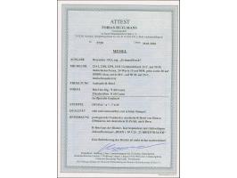 1923, Grünaufdruck 15 Cent auf 50 Mark dunkelockerbraun mit Zufrankatur mit u.a. 24-Werte 30 Centu auf 1000 Mark mit Stempel 