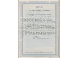 1923, Grünaufdruck 15 Cent auf 50 Mark dunkelockerbraun mit Zufrankatur mit u.a. 24-Werte 30 Centu auf 1000 Mark mit Stempel 