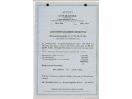 1920, CIS 10 Mark, 5 Mark, 3 Stück 1 Mark und 2 Stück 40 Pfennig, sauber mit Stempel "FLENSBURG 1a 2.6.20" vorder- und rückse