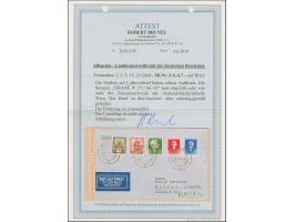 1943, 2-5 Qind und 15-25 Qind, sauber mit Stempel “TIRANE 29.7.44” auf überfrankiertem Luftpostbrief nach Werdau in Sachsen, 