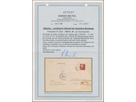 1943, 65 Qind, sauber mit Stempel “TIRANE -3- VIII-44” auf R-Brief, abgesandt von der Deutschen Gesandschaft in Tirana, neben