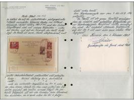 1941, 1,20 auf 1 Kopek orange, senkrechtes Kehrdruckpaar, zusammen mit 1,20 auf 3 S. orange und 20 Kopeken grün, mit Stempel 