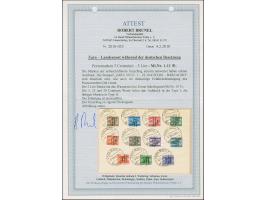 1943, 5 Centesimi - 5 Lire, je sauber mit Stempel “ZARA SUCC. 1 22.10.43” auf Blanko-Umschlag, 5,25 und 50 Centesimi in Aufdr