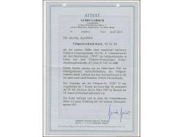 1945, Kurland-Halbierung, rechte Hälfte, vorausentwertet mit Briefstempel auf Feldpostkarte mit Normstempel "FELDPOST d 26.3.