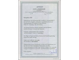 Kontrollabzug der Aufdruckplatte III auf dünnem Maschinenpapier, im Oberrand mit handschriftlicher Angabe “Satz III Probedruc