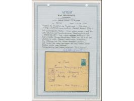 1941, “PLESKAU” schräger Handstempelaufdruck von links unten nach rechts oben in grauultramarin, 15 Kopeken, sauber mit Stemp