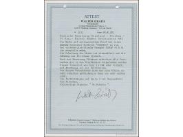 1941, “PLESKAU” schräger Handstempelaufdruck von links unten nach rechts oben in dunkelrosarot, 30 Kopeken, sauber mit violet