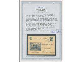 1941, “PLESKAU” schräger Handstempelaufdruck in grauultramarin, kopfstehend, von rechts oben nach links unten, sauber auf Gan