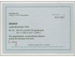 1949, Jugendherbergswerk 8 und 10 Fr., je im senkrechten Zwischenstegpaar, sauber gestempelt, tadellos, Fotobefund Ney BPP (2