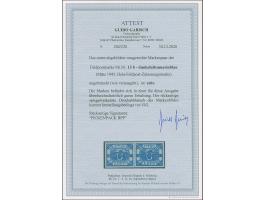 1945, U-Boot Hela dunkelultramarinblau, waagerechtes Paar, ohne Gummi wie verausgabt, tadellos, sign. Pickenpack sowie Fotoat