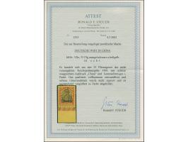 1901, amtlich nicht ausgegeben: Germania 25 Pfg. mit dickerer Aufdrucktype mit kommaförmigen i-Punkt, Unterrandstück, postfri