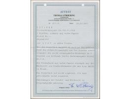 1918, Flower issue 2 kopeks black, Proof printed on reverse of cinema ticket on red paper, with large margins, from the botto