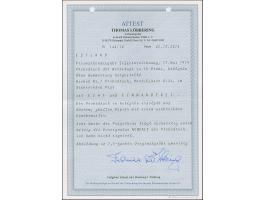 1919, Numerals 10 penni green, proofs in green on thin paper, vertical pair, no gum as issued, fine, signed Nemvalz and certi