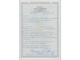 1923, Airmail 20 mark, Päevaleht perforation, with prominent plate flaw “missing green colour below Post”, a very rare stamp,