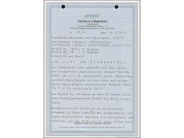 1918, Flower issue 15 kopeks greenish-blue, perforated L 11½ on all sides, together with horizontal pair 5 kopeks, tied by cd