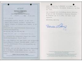 1919, 10 rubel perforated together with 3,5 and 5 rubel imperforated with additional franking tied by cds. "TALLINN-SADAM -7 