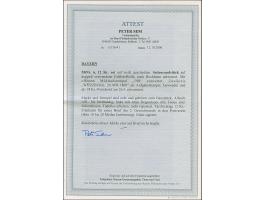 12 Kreuzer rot, oben rechts voll-, sonst breitrandig, links mit ca. 3 mm Bogenrand (unten nicht ganz komplett), mit zentrisch