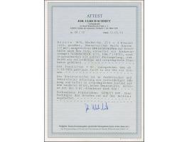 3 Kreuzer rosa im waagerechten 3er-Streifen bzw. 9 Kr. braun, je farbfrisch und gut gezähnt, auf Briefhülle bzw. Briefkuvert 