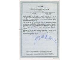 1864 Wappenausgabe ¼ Silbergroschen rotorange, farbfrisch, sauber entwertet durch EKr. von Friedland, unauffällig ausgebesser