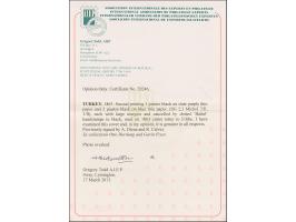 1863, Tughra, 2nd printing, 1 pia. on lilac-grey and 2 pia. on blue, both with nice margins, tied by dotted battal handstamp 