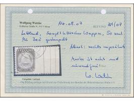 1940, Coat of arms 50 santimi gray, with right sheet margin, imperforated at right, used with part cds. “RIGA”, scarce in use