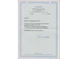 1919, 25 kap on 3 kopeks red, imperforated block of four, used with central cds., scarce with only 200 printed, fine, certifi