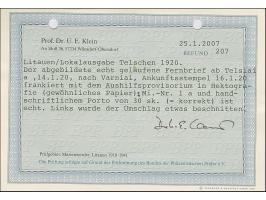 1920, Telsiai Postmaster Issue 30 skatiku, tied by cds. "TELSIAI 14.1.20" to cover to Varniai with arrival mark, the envelope