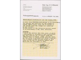 1858, 30 kopeck carmine &amp; green, thin paper, nice fresh colour and well centered, with intact perforations on all sides, 