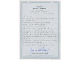 1918, Flower issue 5 kopek rose, Proof printed on red paper, on reverse of cinema ticket, block of four with huge sheet margi