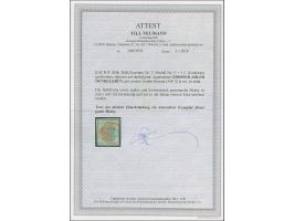 1848, 5 C. auf dunkelgrün, schöne tiefe Farbe, links unten in der Ecke minimalst tangiert, sonst allseits breitrandig, sauber