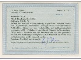 1948, “3/Berlin 76” (Arge 3/18b) auf Karte Arbeiter 10 Pfg., ungebraucht, tadellos; laut Handbuch vermutlich Probeaufdruck, P