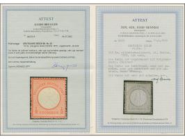 ½ Gr. orangerot, farbfrisch, sehr gut und erhaben geprägt und in sehr guter, durchstichartiger rauer Zähnung, ungebraucht und