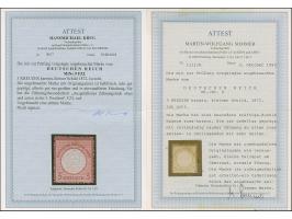 3 Kr. karmin mit ausgefallenem Zähnungsloch oben &nbsp;und unten in der 5. Position (FZL ou5), farbfrisch, sehr gut geprägt u