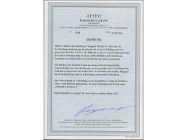 ½ Sch. schwarz und 2½ &nbsp;Sch. dunkelgrün im waagerechten 3er-Streifen, Umdruckfelder 6-8, je farbfrisch und normal gezähnt