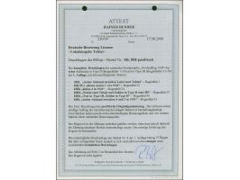 Nordpolflug, 80 Kopken karmin, kompletter Druckbogen der 1. Auflage, Felder 1-30 mit Aufdruck in Type II, Felder 31-50 in Typ