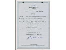 1920, Germania 2,50M. bräunlichlila im kompletten Bogen zu 50 Werten, mit Ur-HAN “H 4891.20” und Aufdruck-HAN “H 4079.20”, po