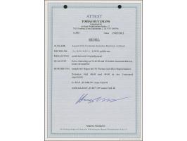 1920, Germania 1,50M. gelbbraun, kompletter Bogen zu 50 Werten, mit Ur-HAN “H 3408.20” und Aufdruck-HAN “H 4077.20”, postfris