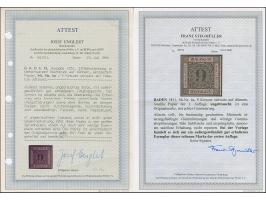 1851, 1. Auflage, 9 Kreuzer auf altrosa, sehr schön farbfrisch und allseits voll-bis breitrandig, ungebraucht mit Originalgum